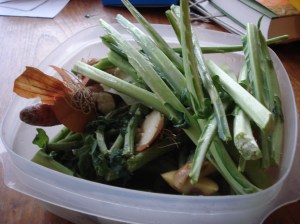 Ingredients for veggie stock Ingredients for veggie stock