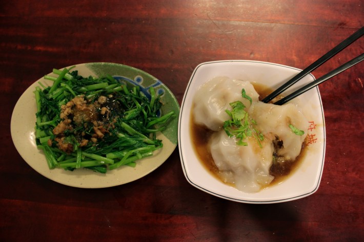 Tainan style dumplings from the restaurant on Yongkang Road.  They are listed on the English menu as Tainan Style Pork and Shrimp Meatballs.
