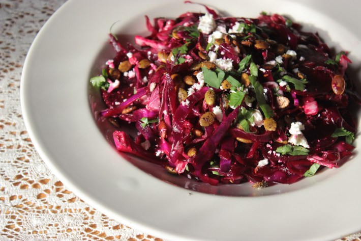 Ruby Salad with Feta and Spicy Pepitas