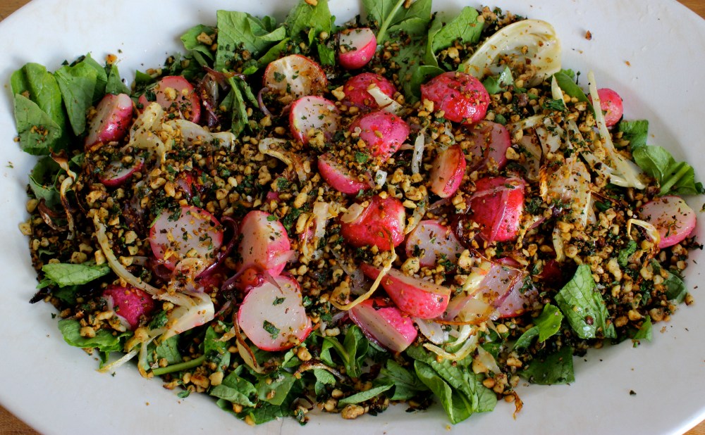 Roasted Radish and Fennel Salad with Walnut Gremolata (Cotton-Tail Salad)