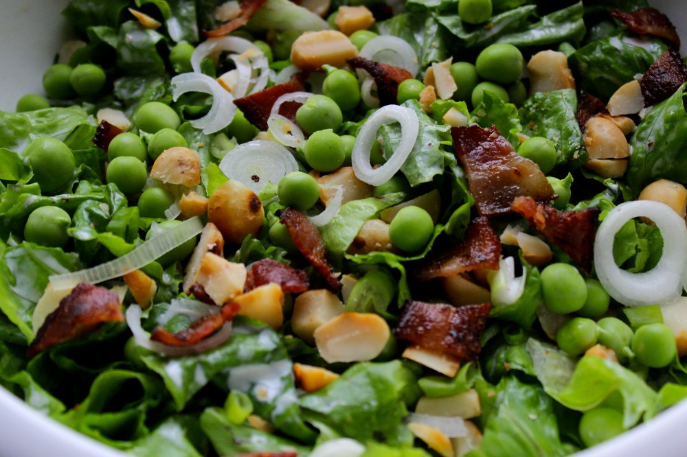 Green Salad with Peas, Macadamia Nuts and Mint