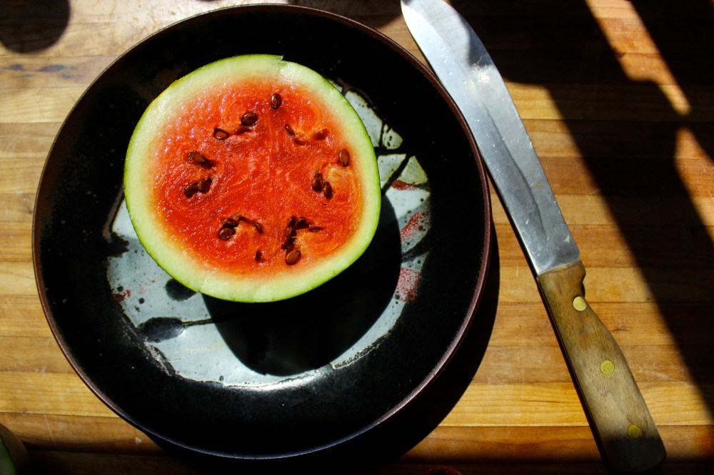 Watermelon on a pottery by Regina Whickham